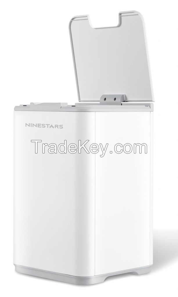 Ninestars 2.6Gallon/10L new sensor trash bathroom elegent auto trash can plastic kitchen automatic white trash bin