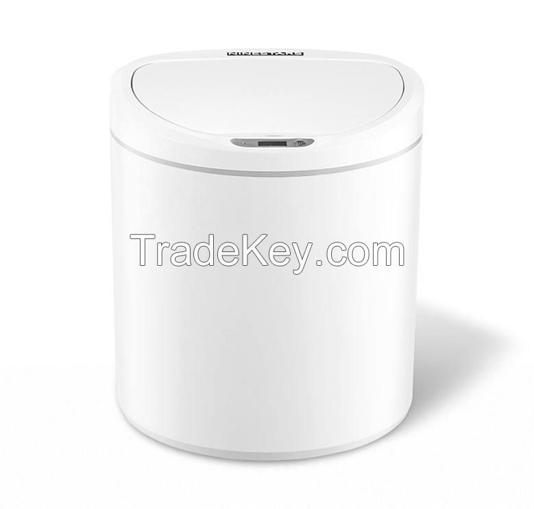 Ninestars 2.1 Gallon/8L waterproof new sensor trash bathroom elegent auto trash can plastic kitchen automatic white trash bin