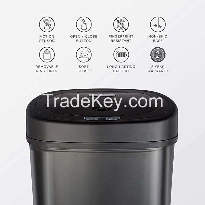 ninestars 13.2 Gallon stainless steel sensor trash bin Ninestars wholesale smart garbage bin high-tech classic induction trash can