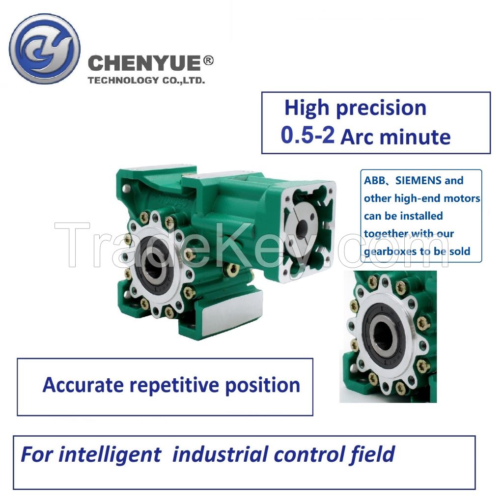 CHENYUE Repeated Positioning 0.5-2 Arc Minute Worm Gearbox CYCM 40 Servo Input shaft14/11/19 Output 20 Speed Ratio from 5:1 to 80:1 Free Maintenance