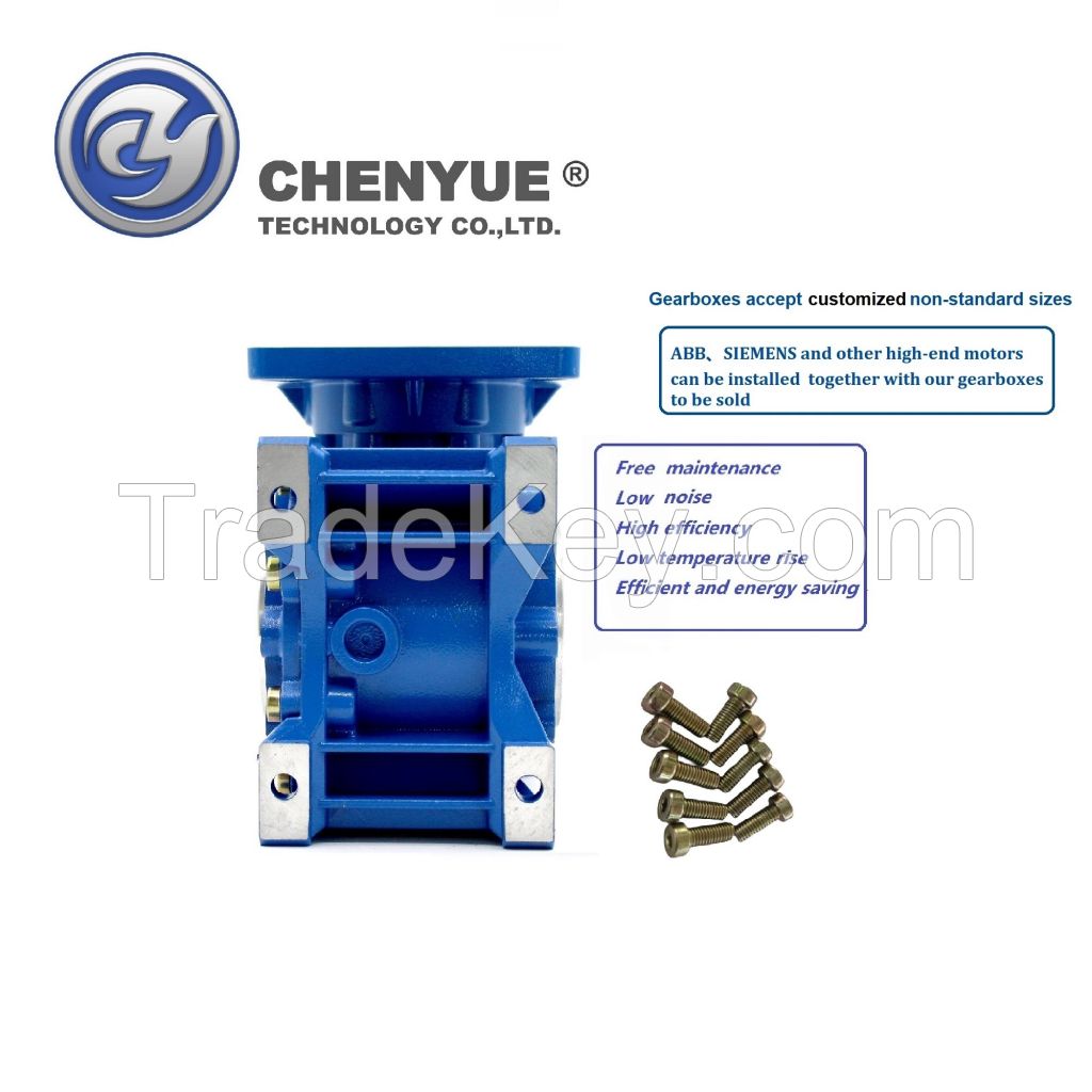 CHENYUE High Torque Worm Gearbox NMRW 063 CY Series Input14/19/22/24mm Output25mm Speed Ratio from 5:1 to 100:1 Suppliers Free Maintenance