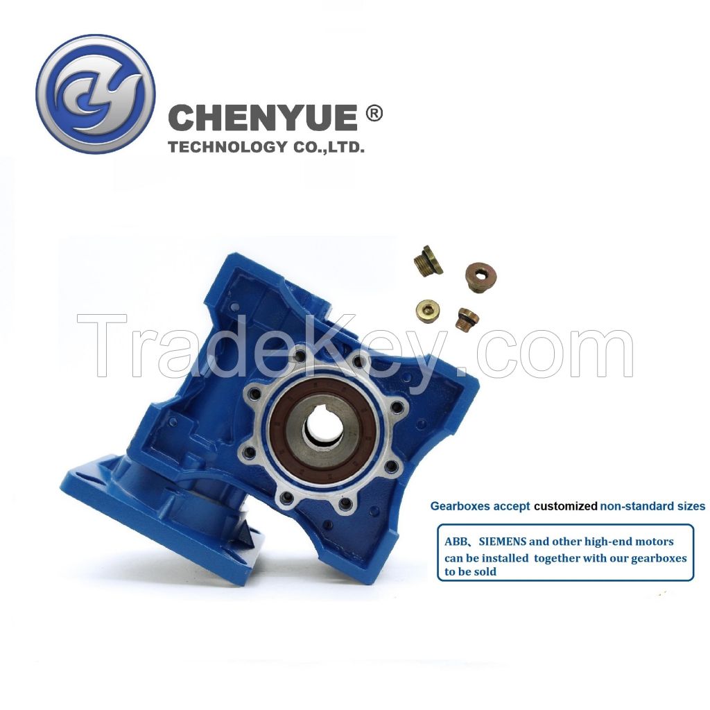 CHENYUE High Torque Worm Gearbox NMRW 063 CY Series Input14/19/22/24mm Output25mm Speed Ratio from 5:1 to 100:1 Suppliers Free Maintenance