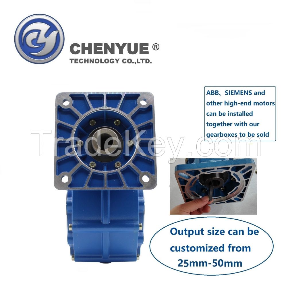 CHENYUE Big Input Hole Worm Gearbox CYWF 50 Input 22mm Output 50mm Speed Ratio from 5:1/100:1 Speed 80-233N.m Engine 3Kw Free Maintenance