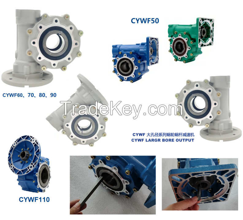 CHENYUE High Torque Worm Gear Reducer CYWF 90 Input 35mm Output hole 90mm Speed Ratio from 5:1 to 100:1 CNC Gearbox Free Maintenance