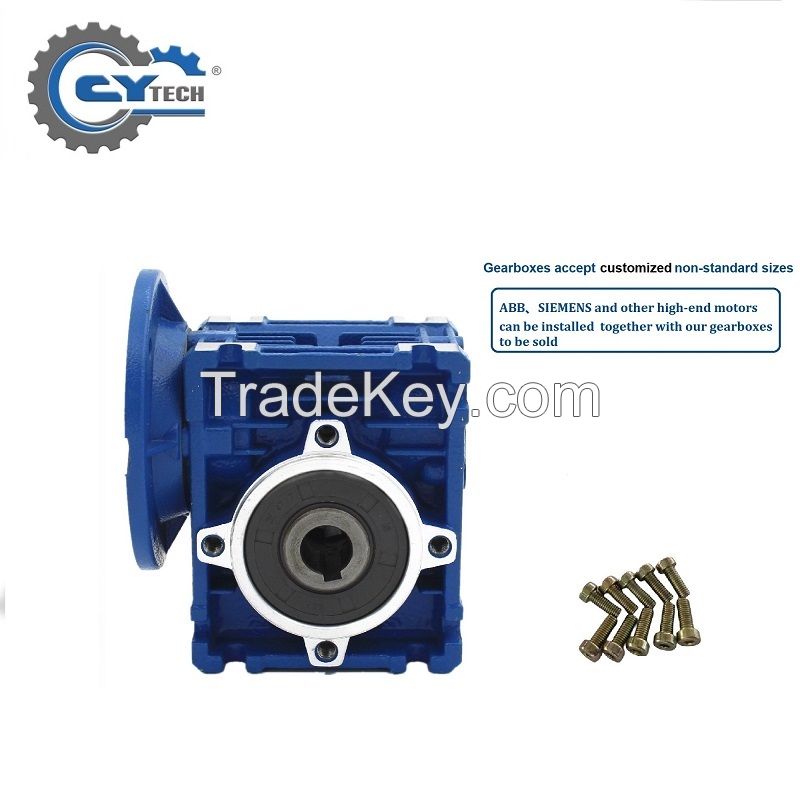 CHENYUE High Torque Worm Gearbox Worm Speed Reducer NMRV 30 CYRV30 Gearbox Input 9/11mm Output 14mm Speed Ratio from 5:1 to 80:1 Free Maintenance