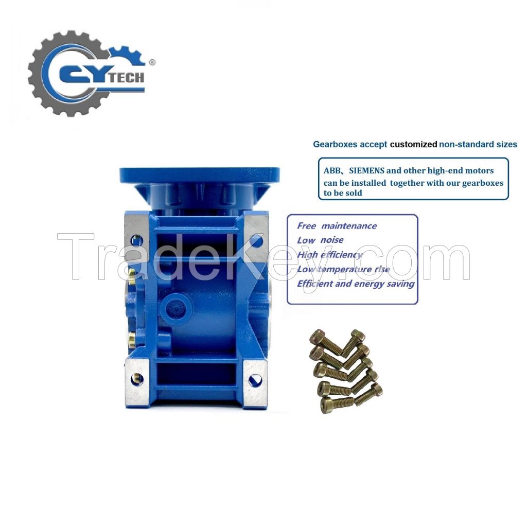 CHENYUE High Torque Worm Gearbox NMRW 063 CY Series Input14/19/22/24mm Output25mm Speed Ratio from 5:1 to 100:1 Suppliers Free Maintenance