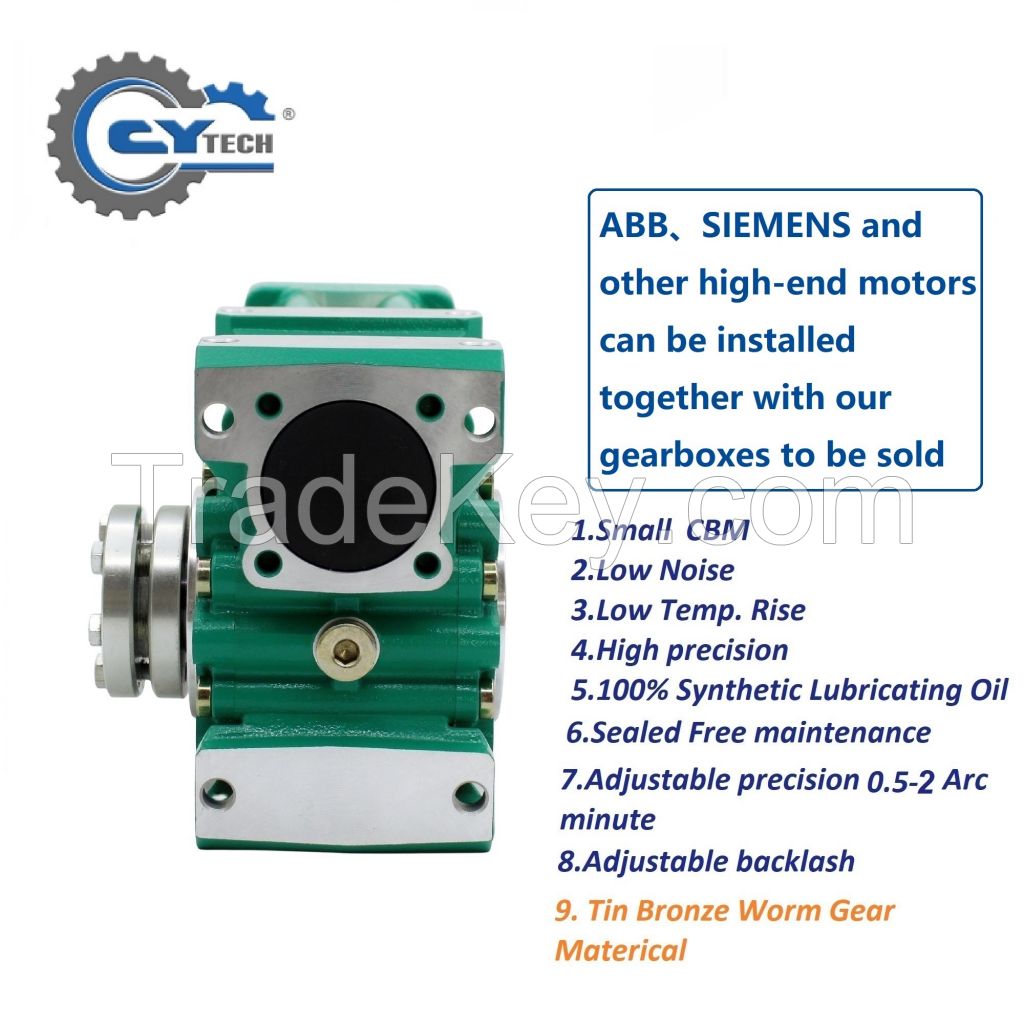 CHENYUE Repeated Positioning 0.5-2 Arc Minute Worm Gearbox CYCM 40 Servo Input shaft14/11/19 Output 20 Speed Ratio from 5:1 to 80:1 Free Maintenance