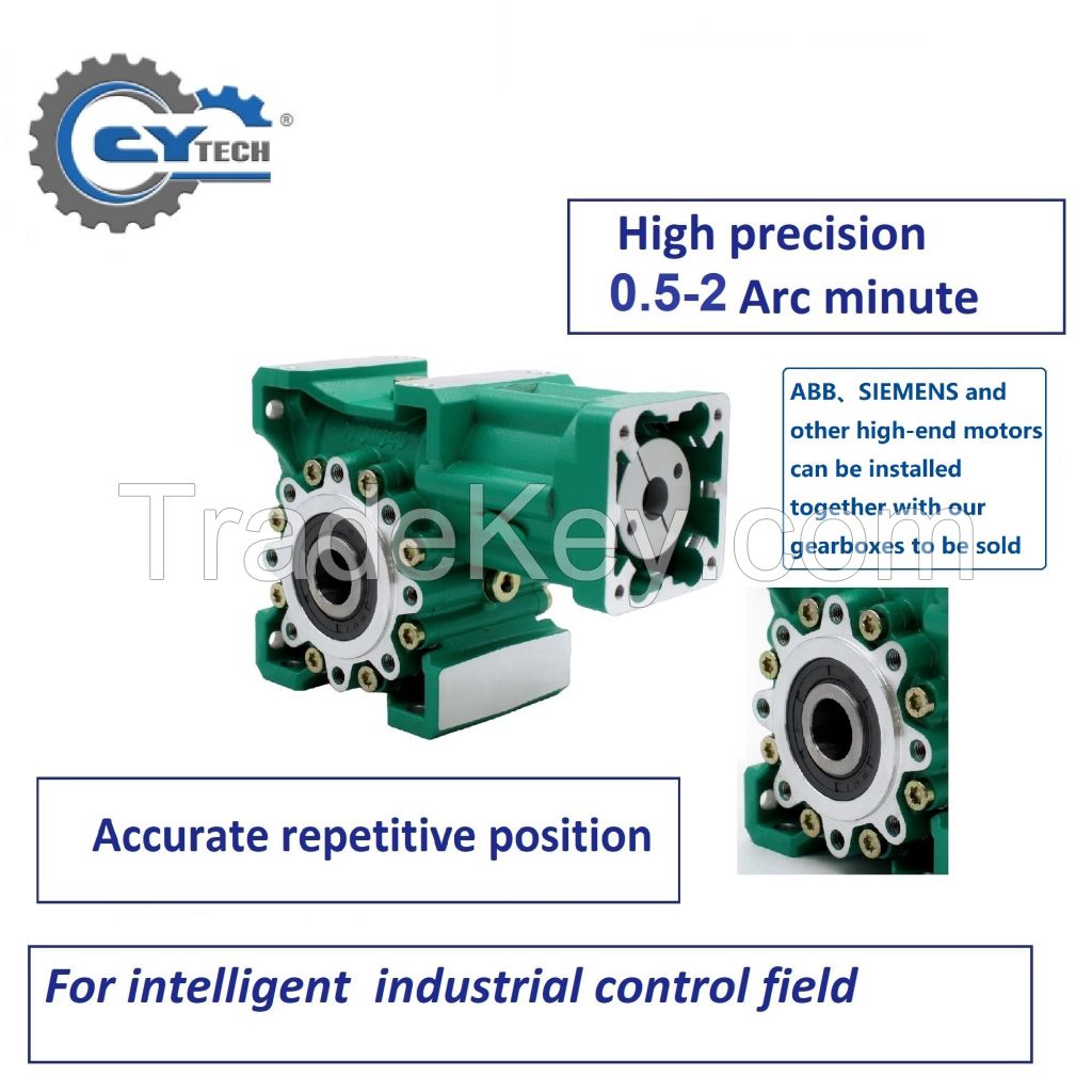 CHENYUE Adjustable Backlash 0.5-2 Arc Minute Worm Gearbox CYCM63 Input shaft 14/19/20/22/24 Output 30 Speed Ratio from 5:1 to 80:1 Free Maintenance