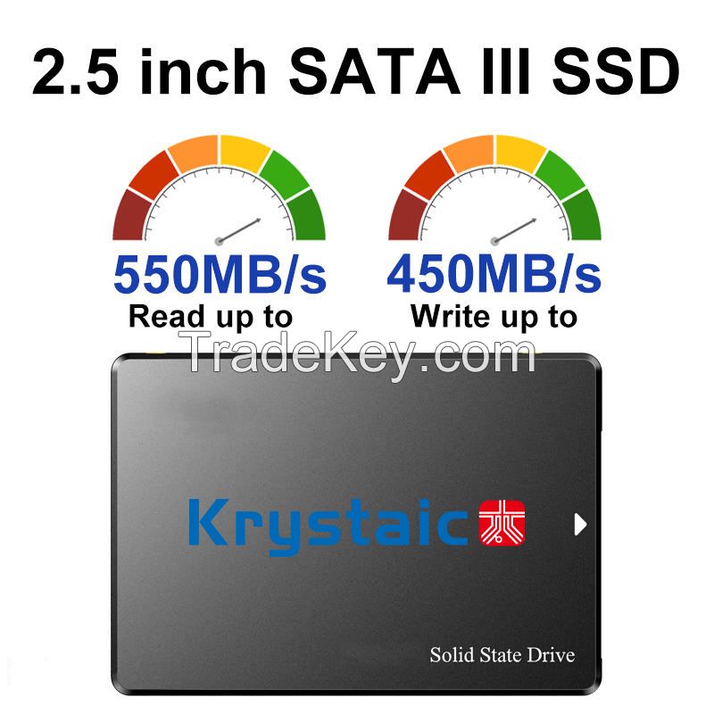 Krystaic 2.5 SATA III SSD 128GB 256GB 512GB 1tb 2tb Solid State Drives for Computer Parts Desktop Laptop Wholesaler Price