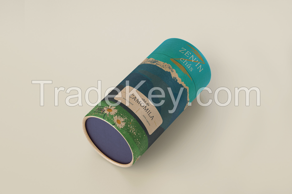 Cylinder silver card paper can decoration button general paper tube 100% recyclable degradable packaging tube factory custom printing