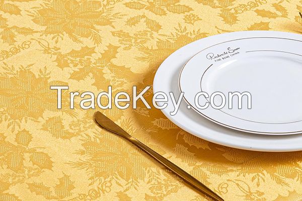 Gold Christmas tablecloth