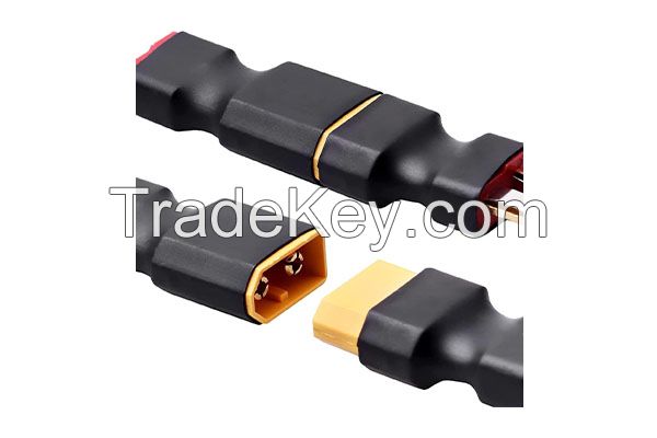 2Pairs XT60 to Deans T Male Female Plug Connector Adapter Conversion Cable Wire For RC Lipo Battery Balance Charger RC Car Truck Boat Motor Controller ESC