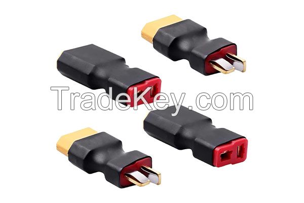 2Pairs XT60 to Deans T Male Female Plug Connector Adapter Conversion Cable Wire For RC Lipo Battery Balance Charger RC Car Truck Boat Motor Controller ESC