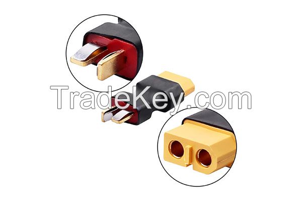 2Pairs XT60 to Deans T Male Female Plug Connector Adapter Conversion Cable Wire For RC Lipo Battery Balance Charger RC Car Truck Boat Motor Controller ESC
