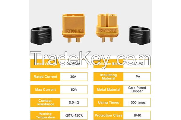 10 Pair XT60H (XT60 Upgrade) Male Female Bullet Connectors Power Plugs With Sheath For Lipo Battery RC Planes Cars