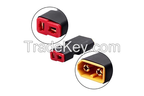 2Pairs XT60 to Deans T Male Female Plug Connector Adapter Conversion Cable Wire For RC Lipo Battery Balance Charger RC Car Truck Boat Motor Controller ESC