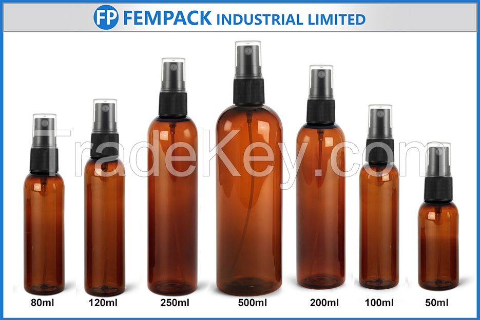 Body cream bottles amber color