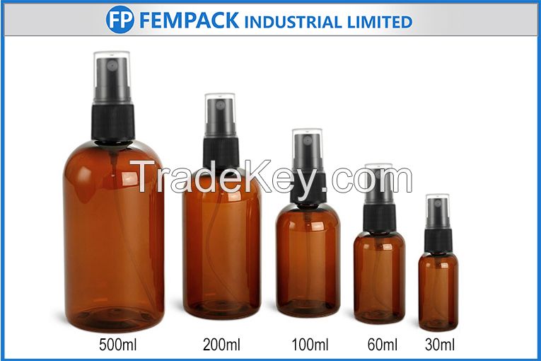 Body cream bottles amber color