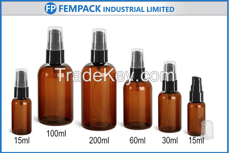 Body cream bottles amber color