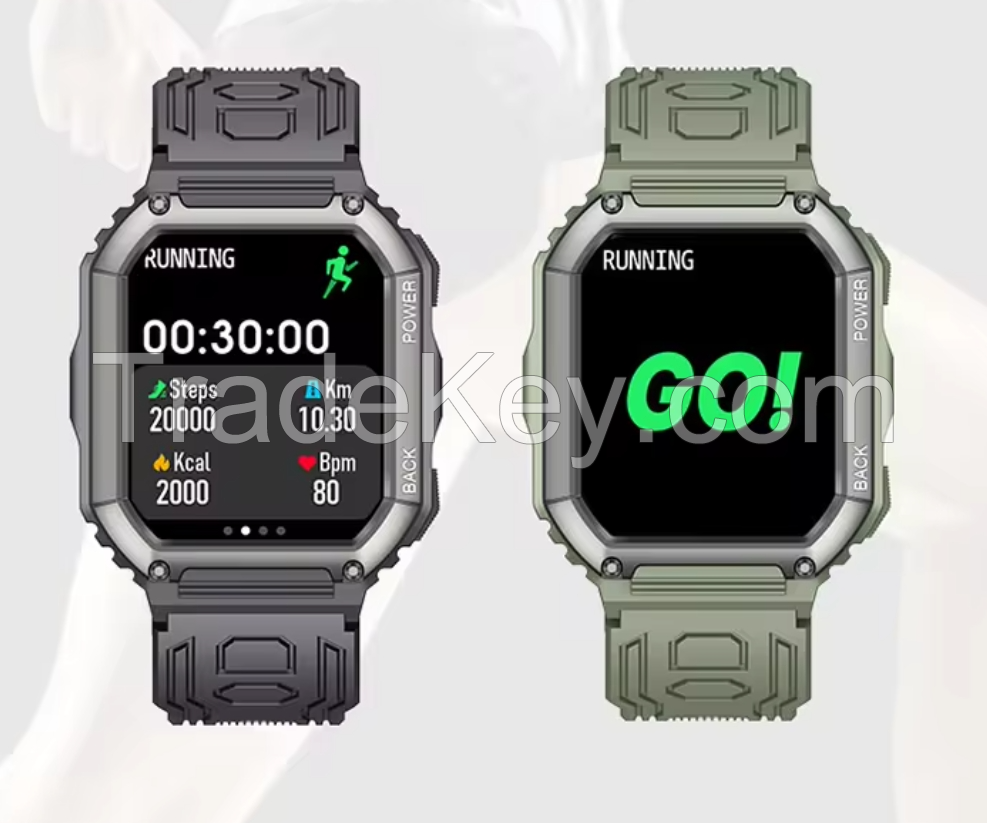 Kr06 Smartwatch Gps Track 1.8 Big Screen 320mah Long Battery Ip67 Life Waterproof Men Sports Smart Watch 2024