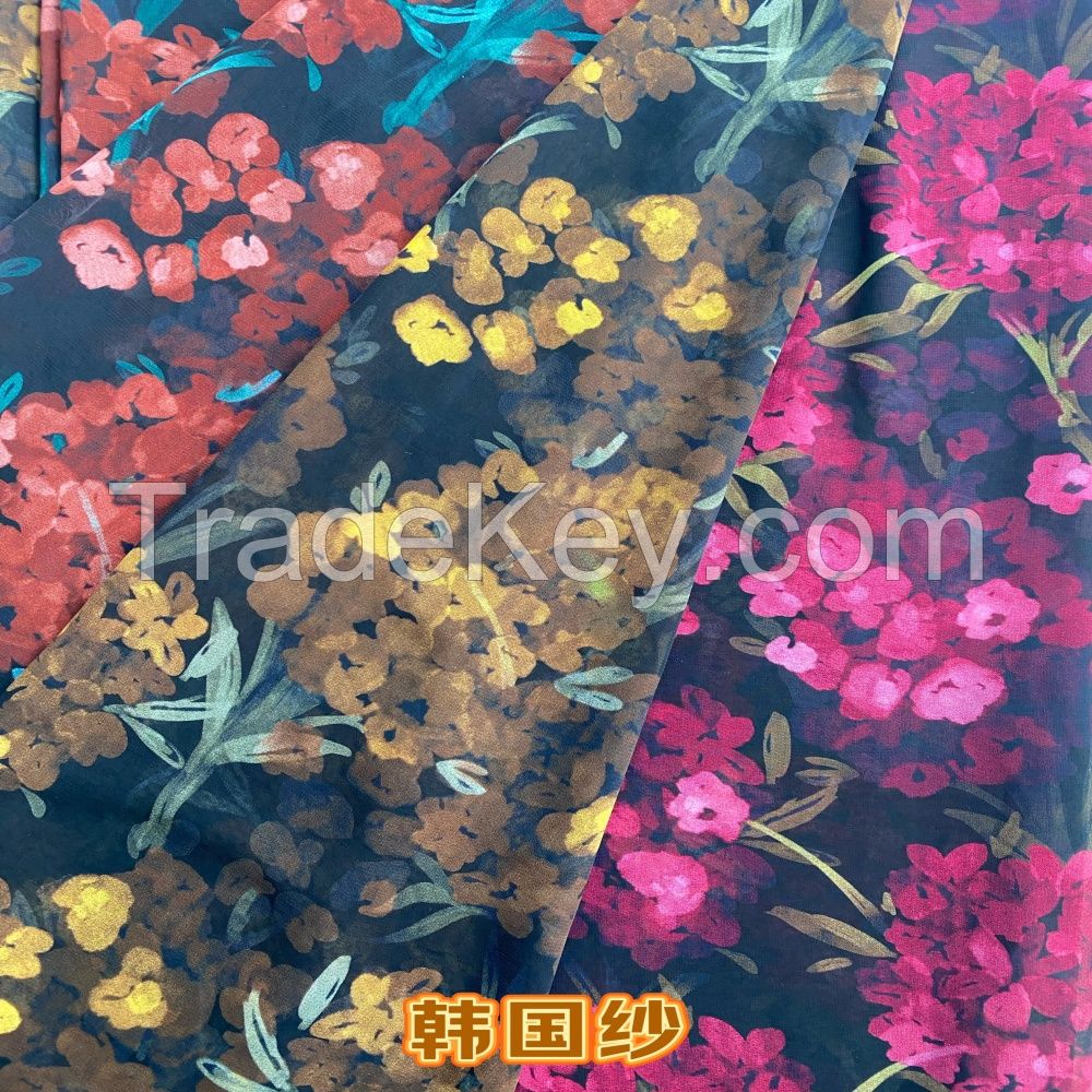 New Fashion Chiffon And Crepe Fabrics, Premium Quality 75D PFP/PDY Chiffon Crepe Fabric For Dress/