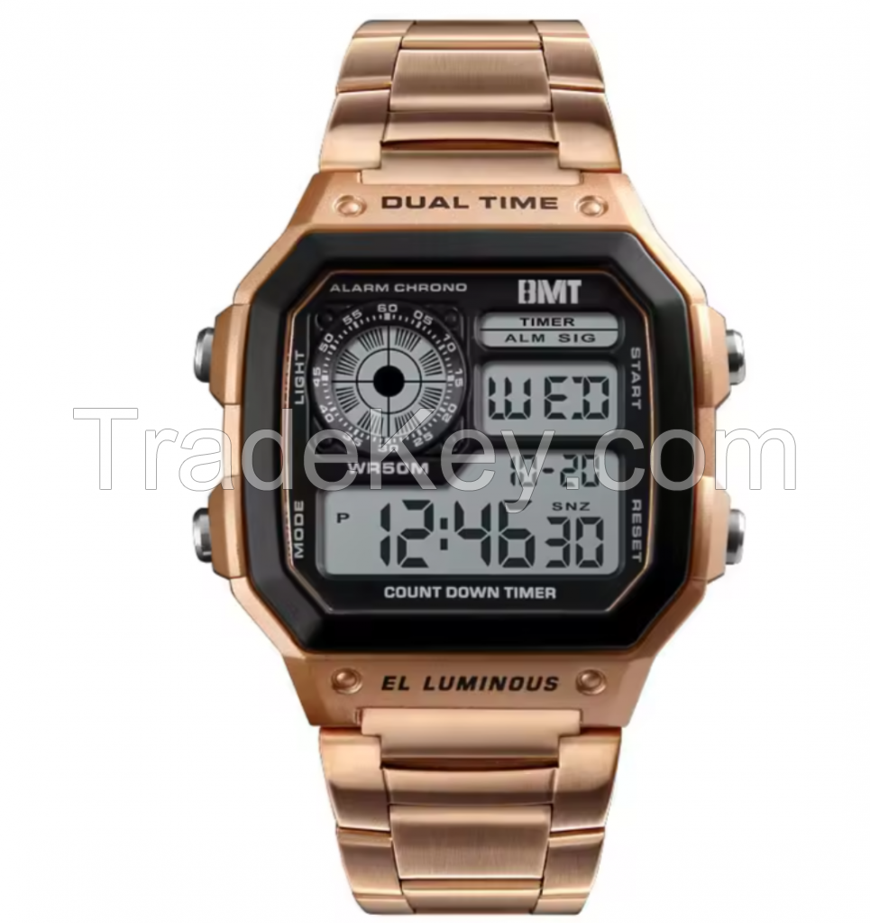 Relojes hombre waterproof gold vintage classic custom logo multifunction quartz digital watch