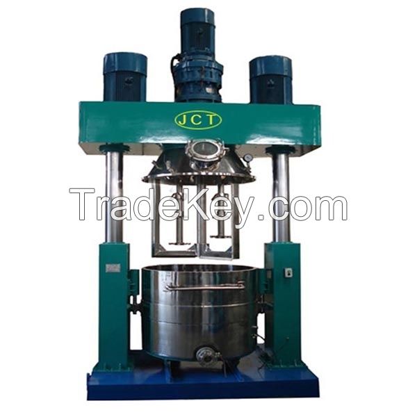 Strong Dispersing 600L Liquid Chemical Stainless Steel Triple Shaft Mixer Silicone Sealant Hydraulic Lifting Mixer Machine