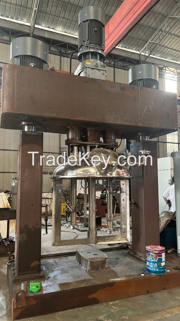 Gantry Hydraulic Lift Three Motor Multifunctional Dispersing Mixer Triple Shaft Mixer For Structural Sealant Making