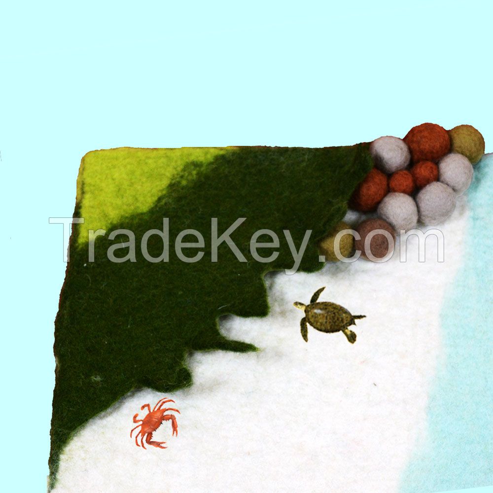 Wool Felt Sea Play Rug (80x50cm)