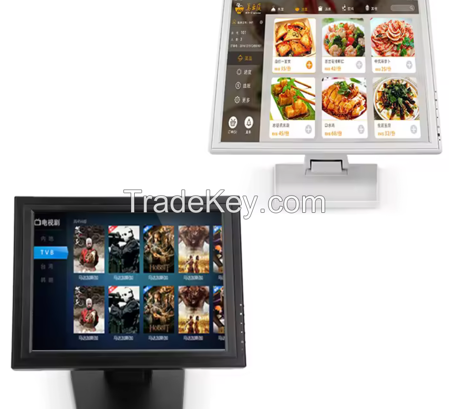 Adjustable bracket wall mounted 1280x1024 sensitive touch 17 &quot;POS touch display