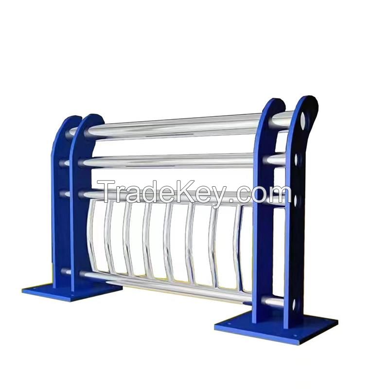 Powder Coated Stainless Steel Welded pipe Guardrail for Road and Bridge