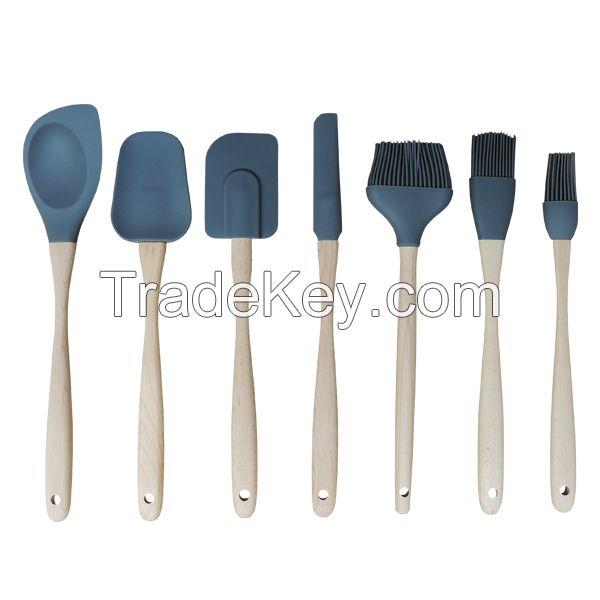 Wood & Silicone Utensils -Set of 7