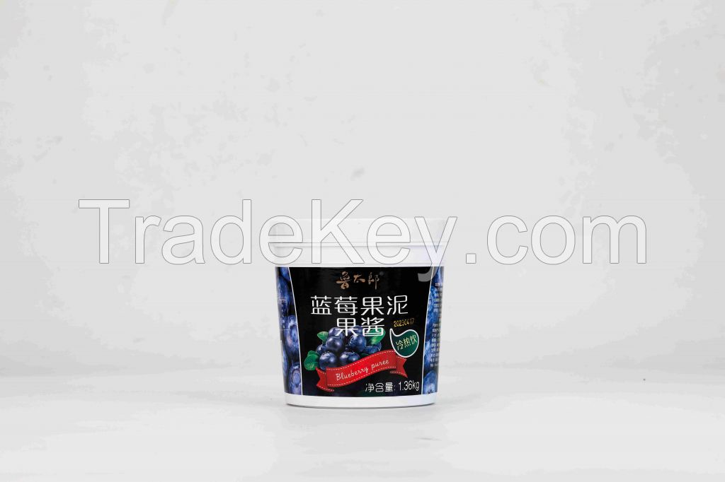 Blueberry Fruit Jam 1.2kg bottles for Drinks Beverage OEM Factory Available Bubble Tea And Milk Tea Pulp Jam