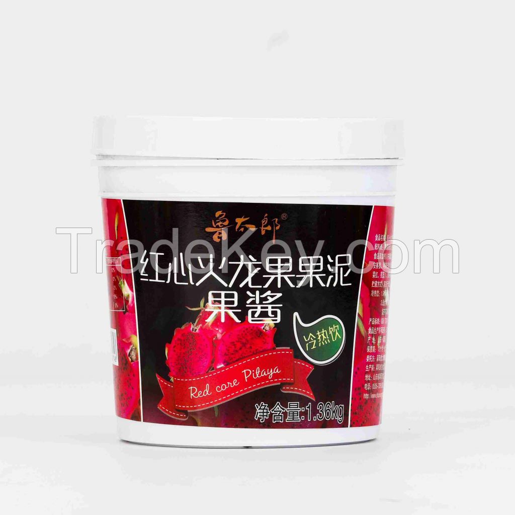 Fruit Jam Dragon Fruit Puree 1.36kg bottles Puree for drinks beverage