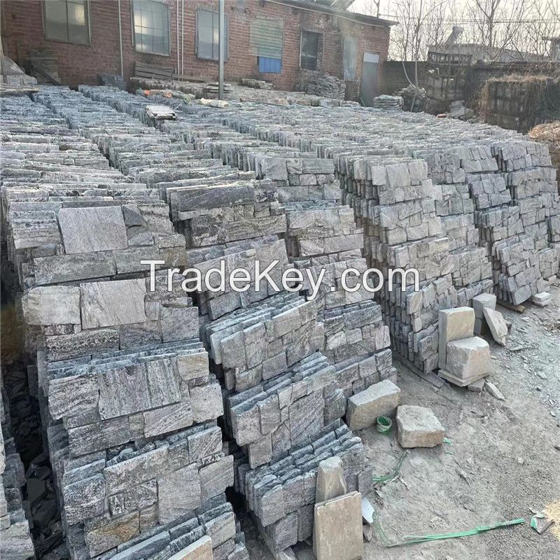 Navy blue cultured stone for extrior walls Blue decoration quartz 