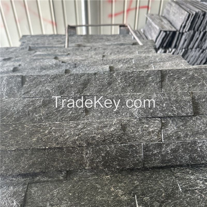 black natural stone veneer wall stone panel for garden decoration