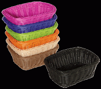 washable poly rattan serving baskets