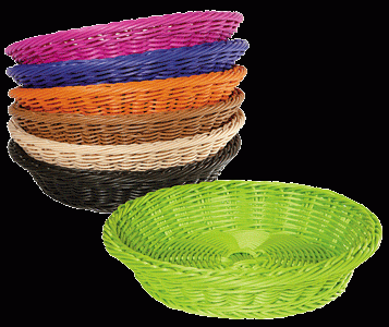 washable poly rattan serving baskets