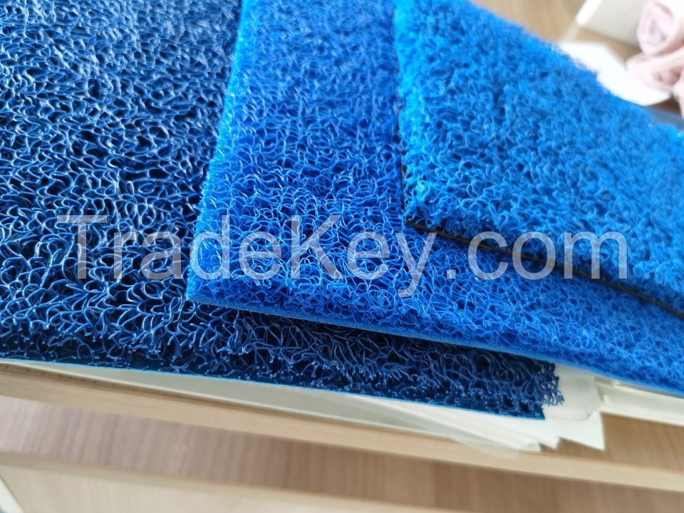 10mm 12mm Hot Sale PVC Coil Mat With Mesh Backing Spaghetti Mat Non-slip Outdoor Carpets With Firm Backing