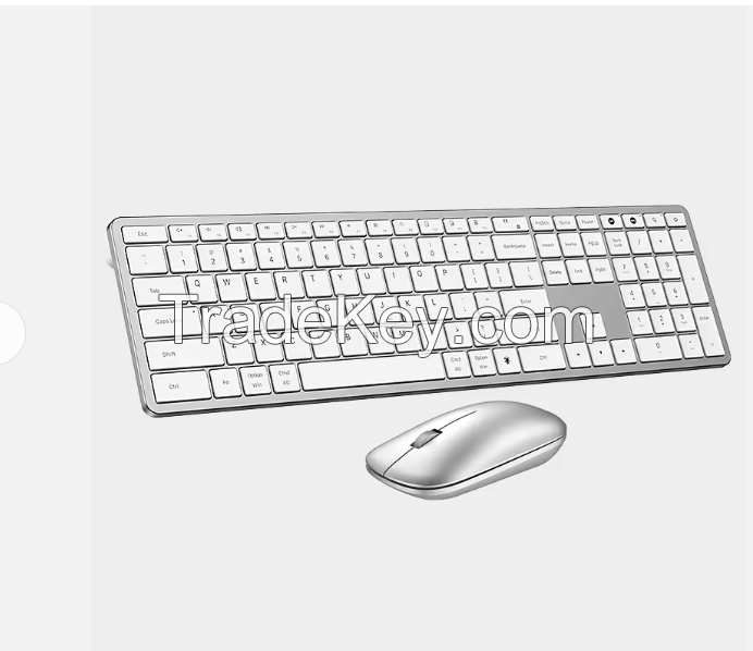 COUSO Wholesale Luxury Computer Keyboard Mouse Combo Aluminum White Bluetooth Office Wireless Keyboard and Mouse Combo