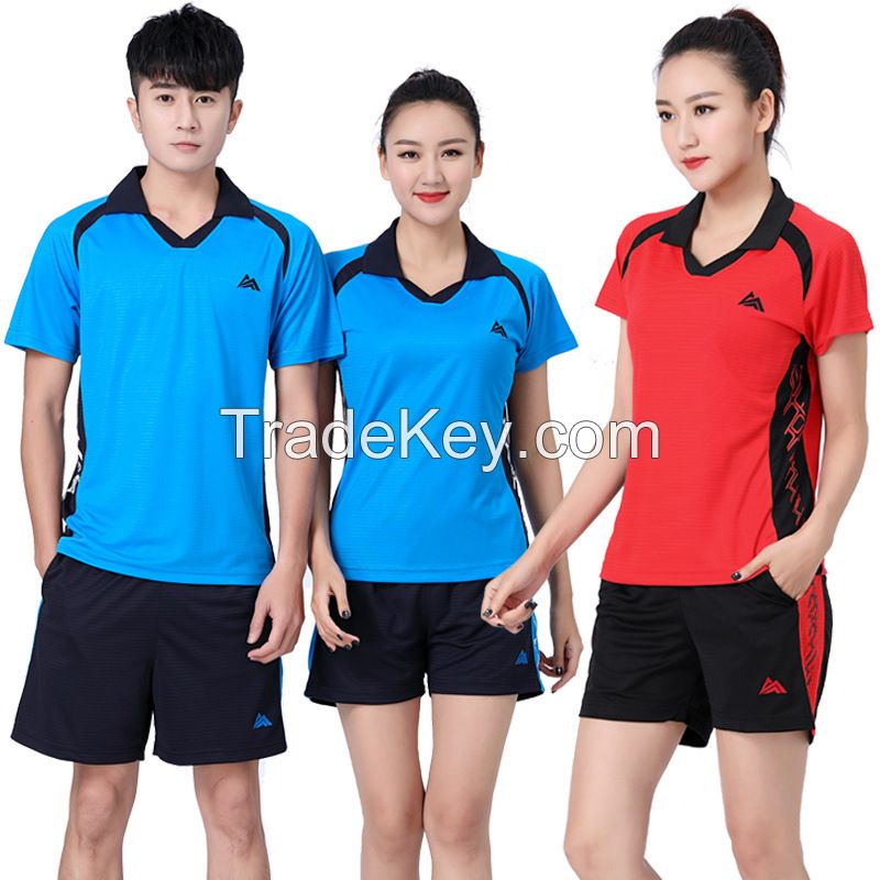 Custom men&#039;s t-shirts, shorts, breathable volleyball jerseys, badminton tops, badminton apparel