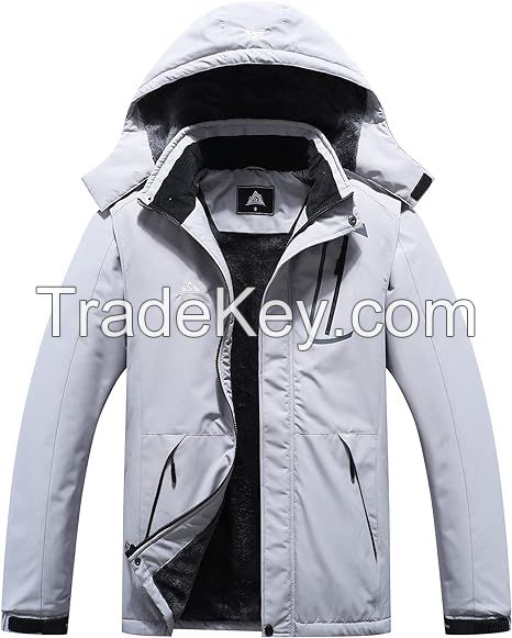 Men's Mountain Waterproof Ski Jacket Windproof Rain Windbreaker Winter Warm Hooded Snow Coat