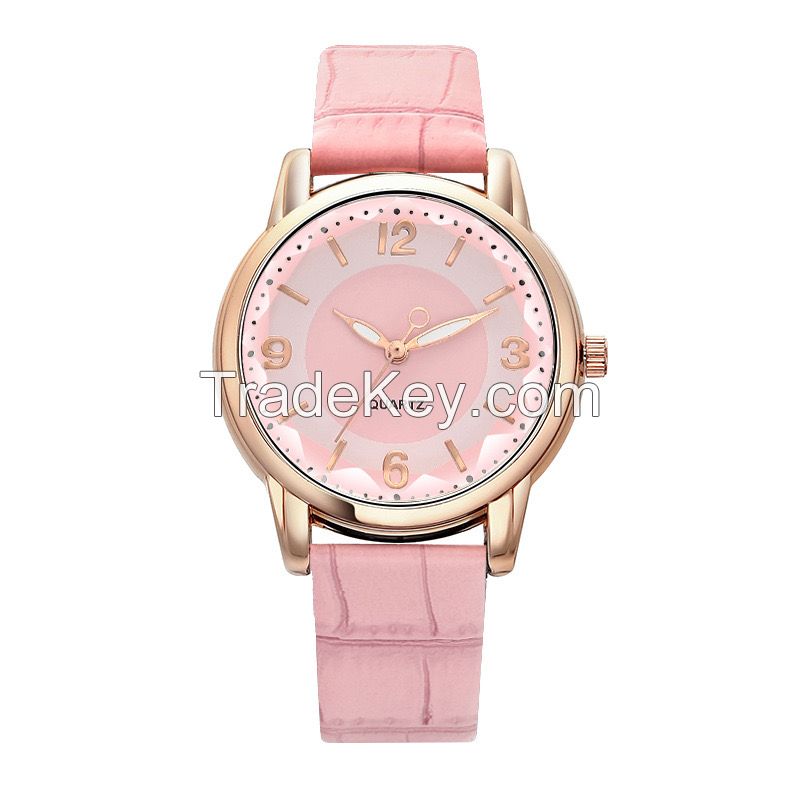 Quartz women&#039;s watch, two-color dial belt women&#039;s watch creative watch