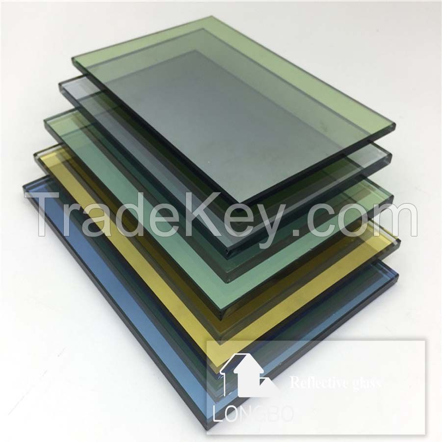 3mm-12mm Tinted Float Reflective Glass with Green Blue Grey Bronze Colors Optional