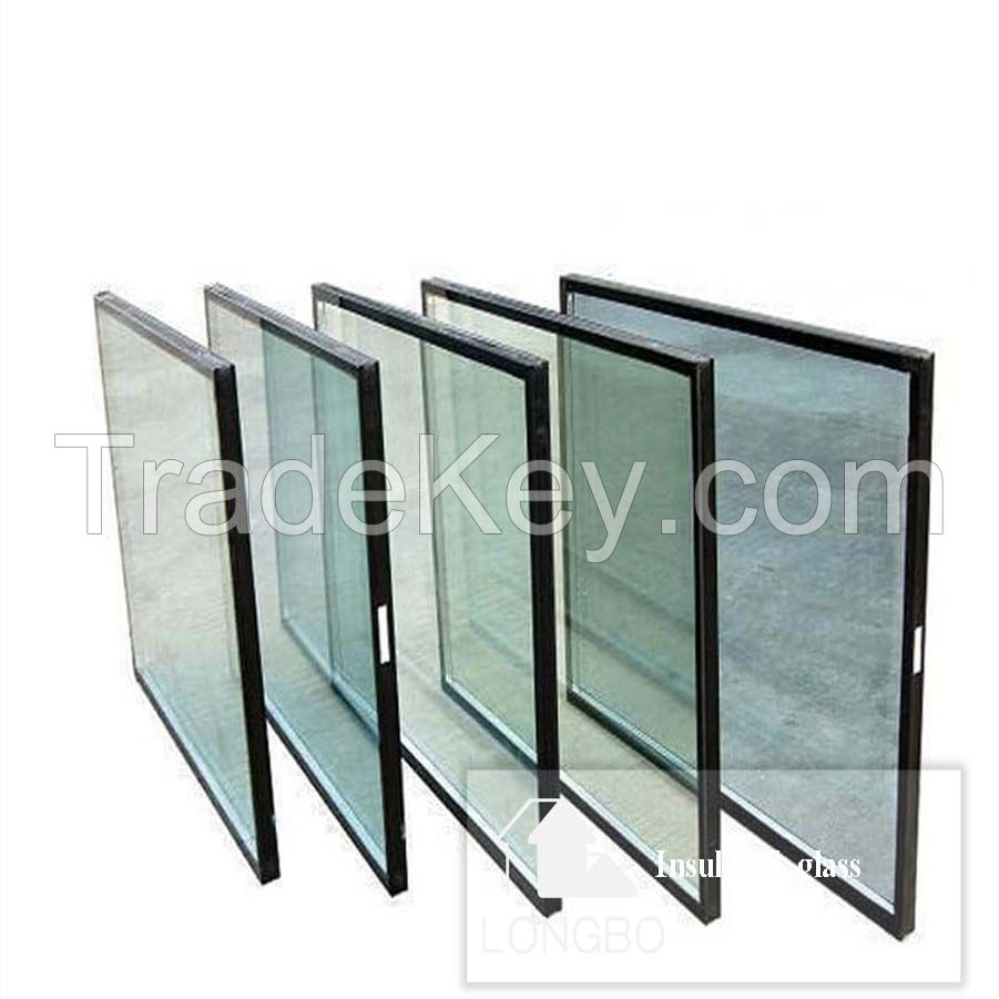 Hot sales commercial insulated glass door clear laminated colored bevel glass for insulated glass