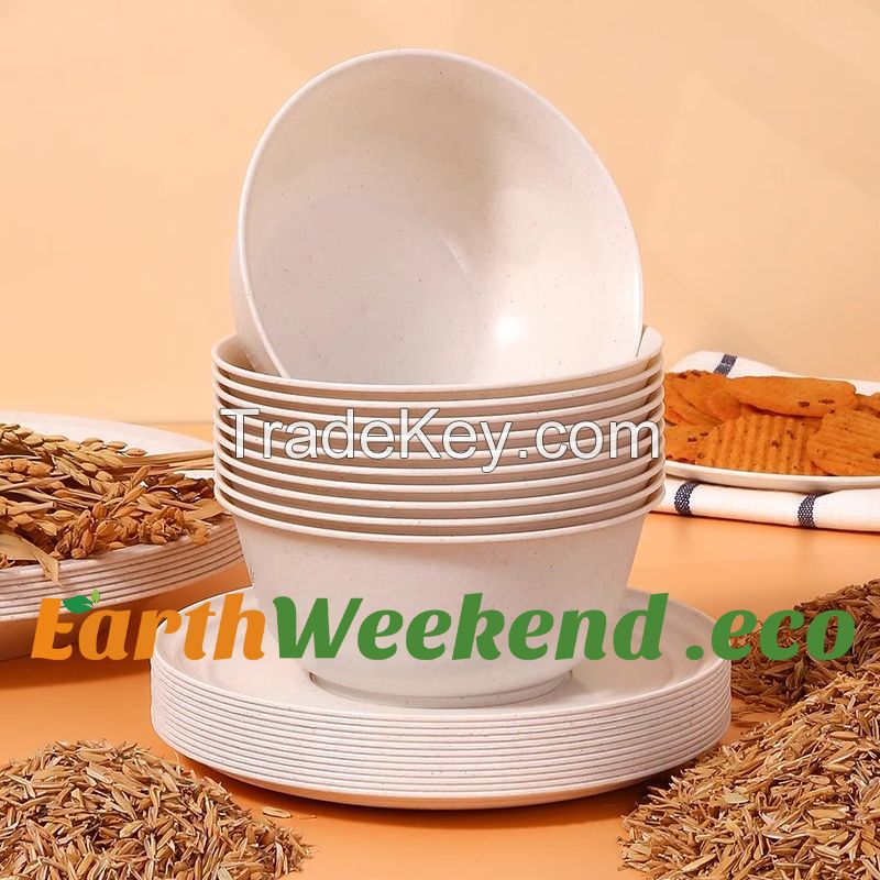 Biodegradable rice husk tableware