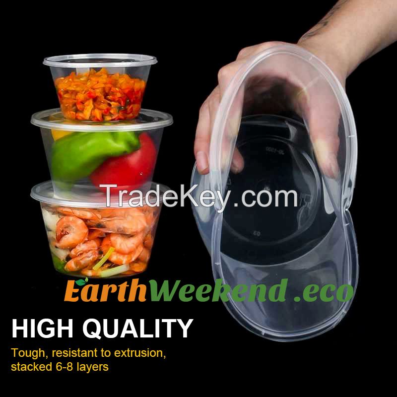 300-2500ml rectangular round disposable lunch box lunch box transparent plastic tableware wholesale packaging Box PP takeaway fast food box