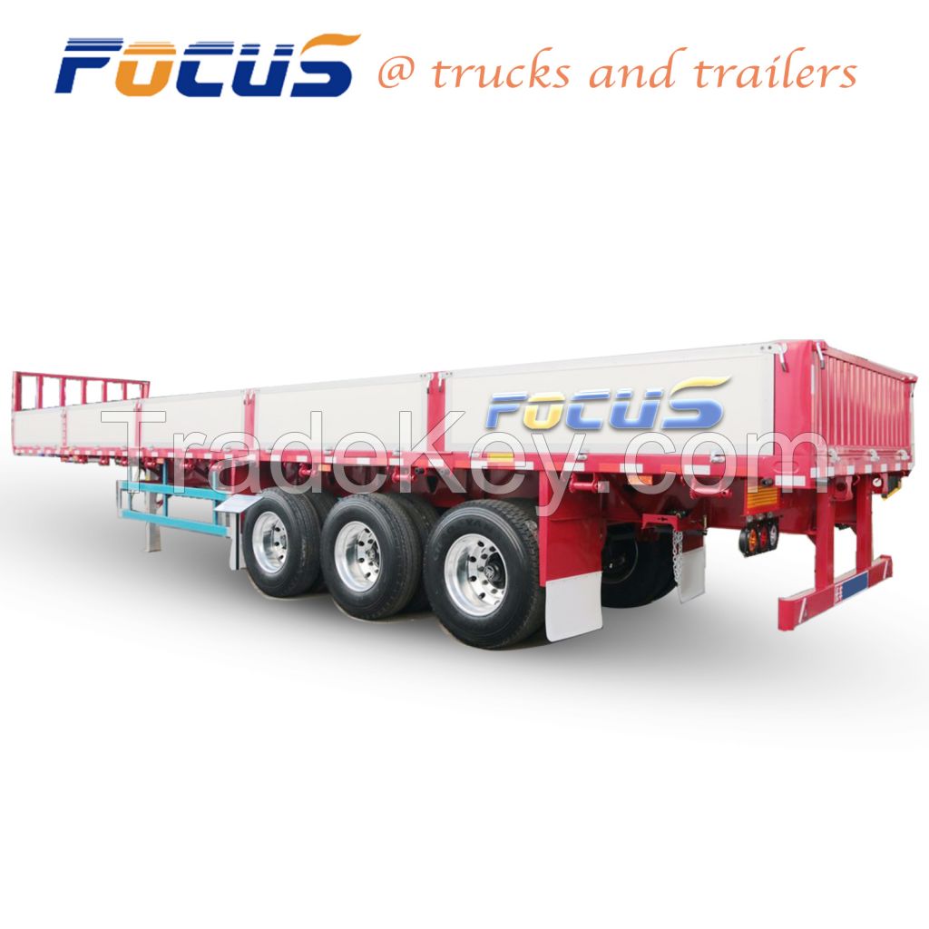 3 Axles 60Tons Side Wall Cargo Semi Trailers, Side Wall Trailer &amp; Fence Semi Trailer for Sale