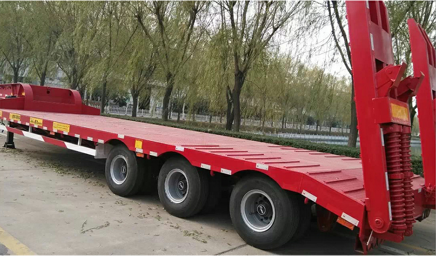 Extendable Low Bed Trailer, Front Load Lowbed Semi-trailer, Hydraulic Gooseneck Lowboy, Low bed