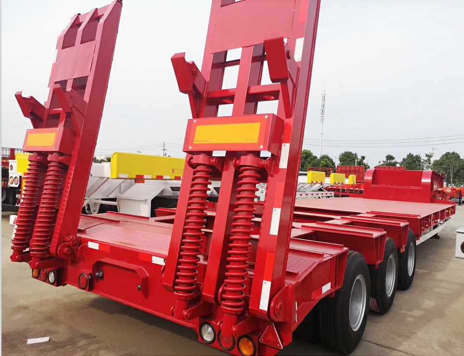 Extendable Low Bed Trailer, Front Load Lowbed Semi-trailer, Hydraulic Gooseneck Lowboy, Low bed